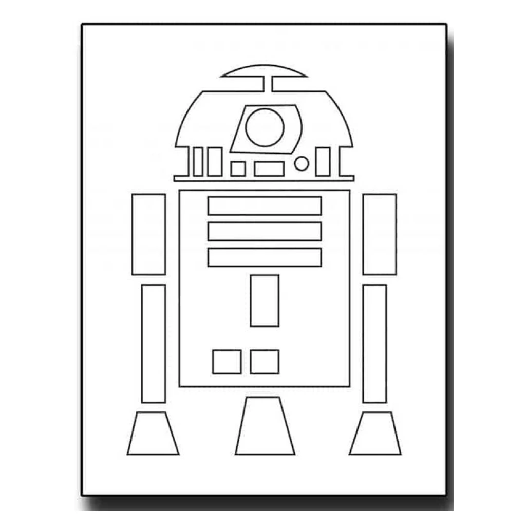 Desenho de R2D2 De Star Wars para colorir e imprimir grátis