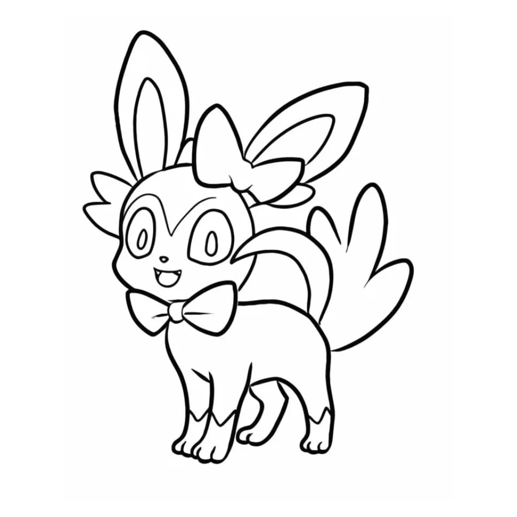 Sylveon coloring page to print for free