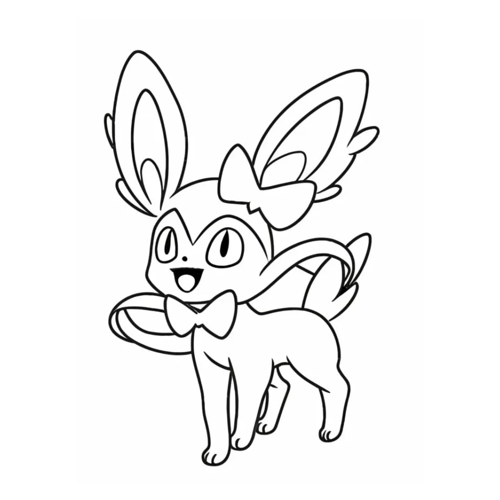 Desenho de Sylveon Feliz para colorir e imprimir grátis