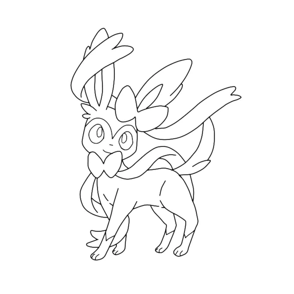 Desenho de Sylveon Sorridente para colorir e imprimir grátis