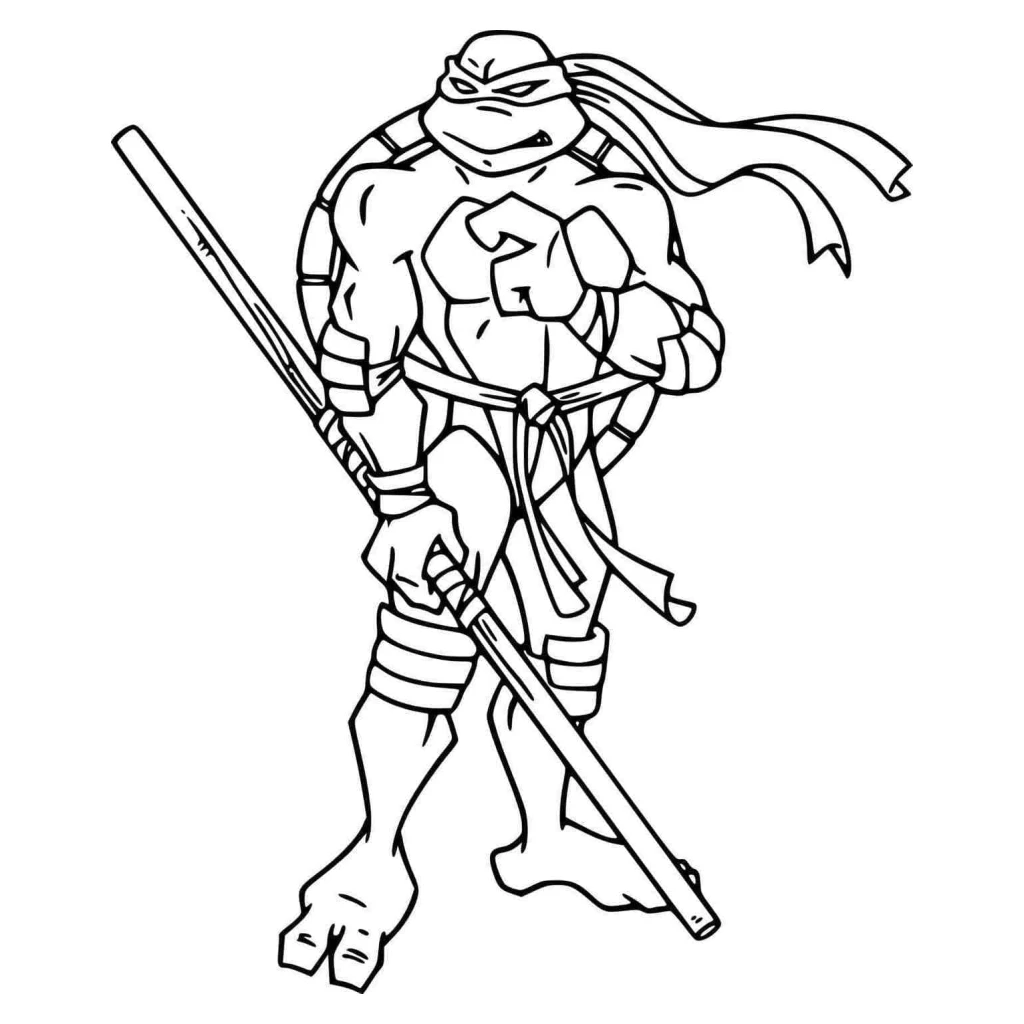 Desenho de Tartaruga Ninja Donatello para colorir e imprimir grátis