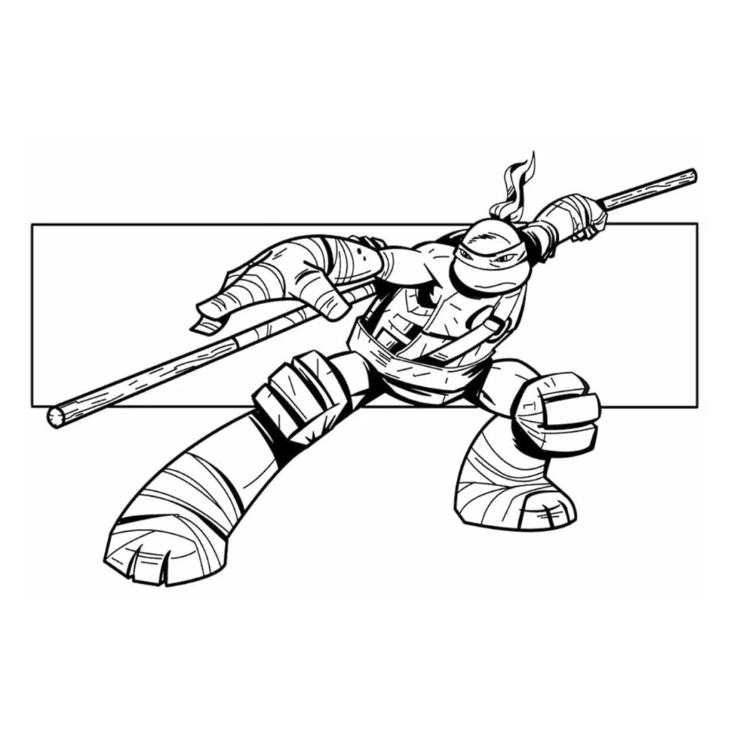 Desenho de Tartaruga Ninja Donatello para colorir e imprimir grátis