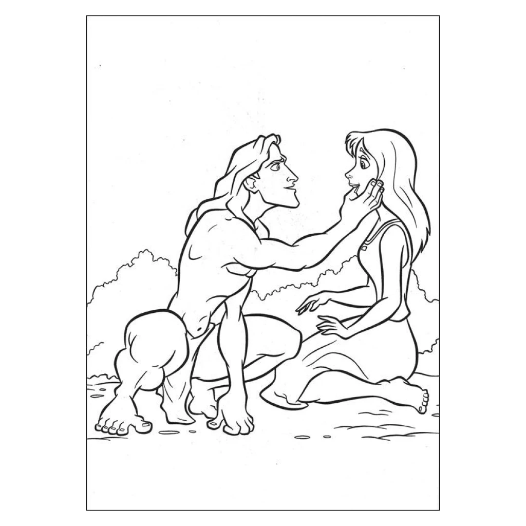 Tarzan And Jane coloring page to print for free