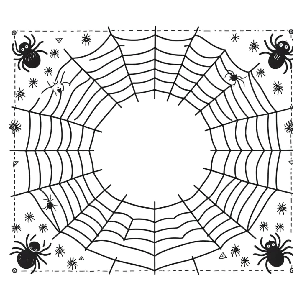 Desenho de Teia De Aranha De Halloween para colorir e imprimir grátis