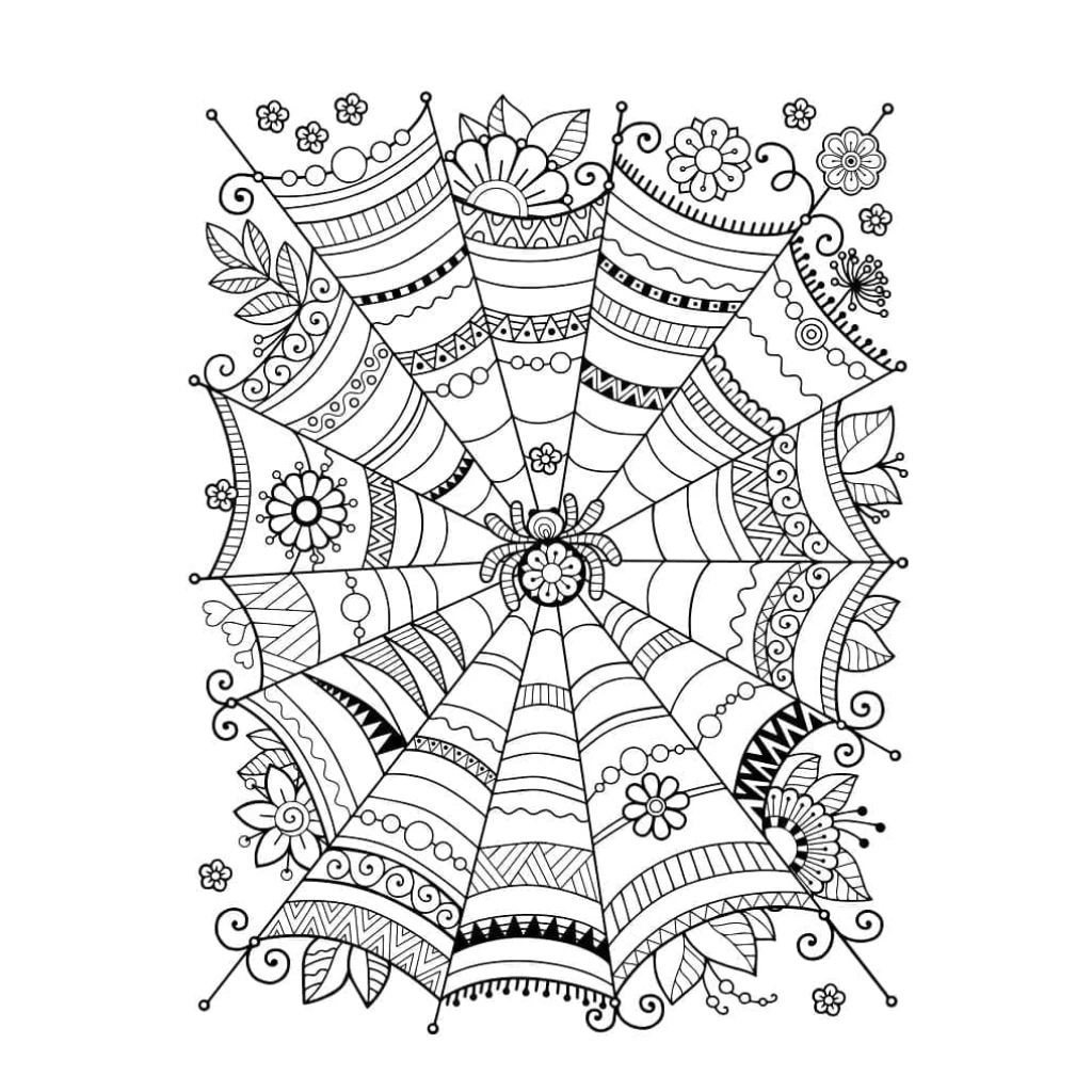 Desenho de Teia De Aranha para colorir e imprimir grátis