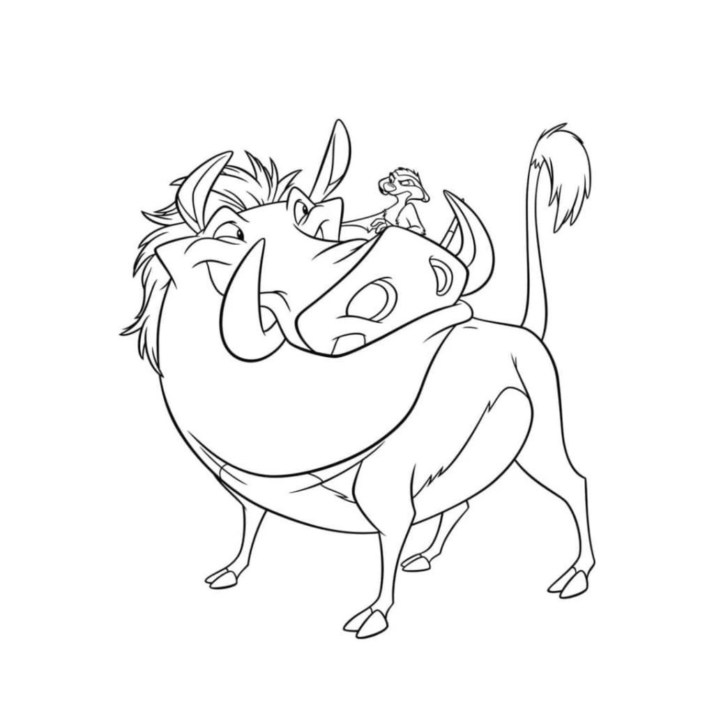 Desenho de Timão E Pumba para colorir e imprimir grátis