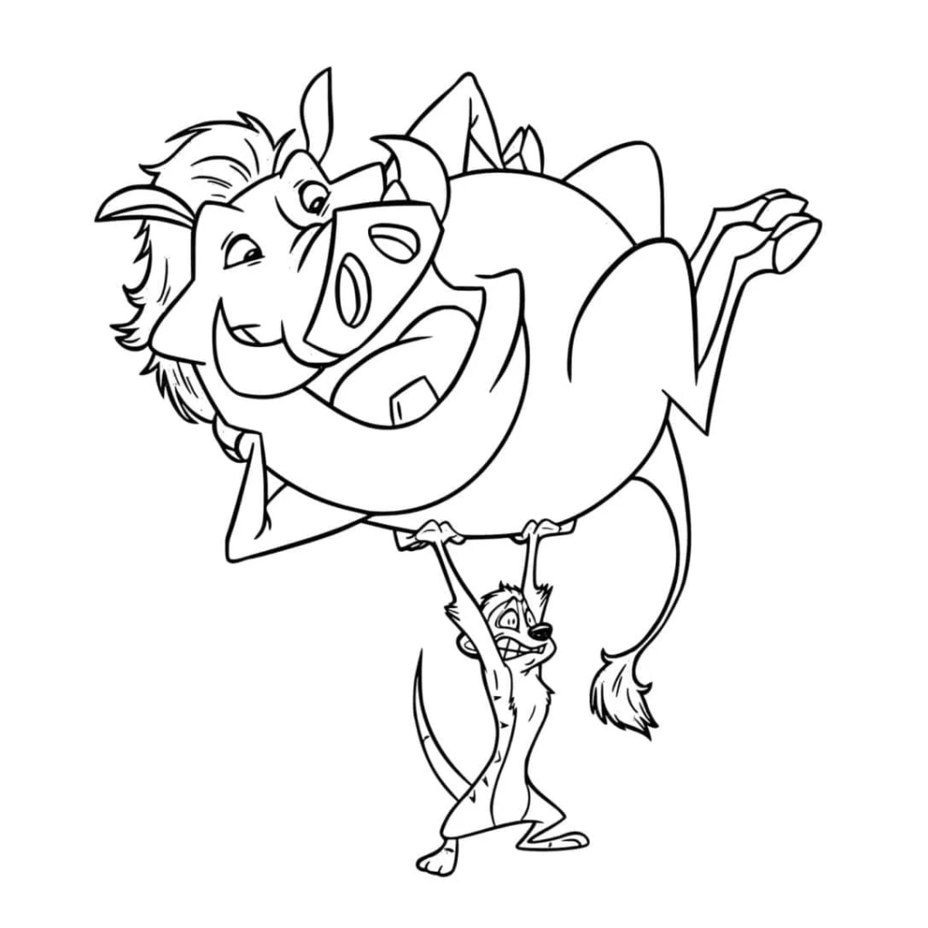 Dibujo de Timón Y Pumba para colorear e imprimir gratis