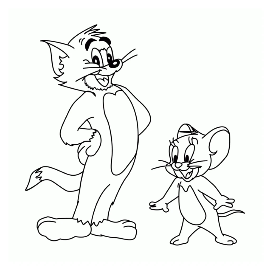 Desenho de Tom E Jerry para colorir e imprimir grátis