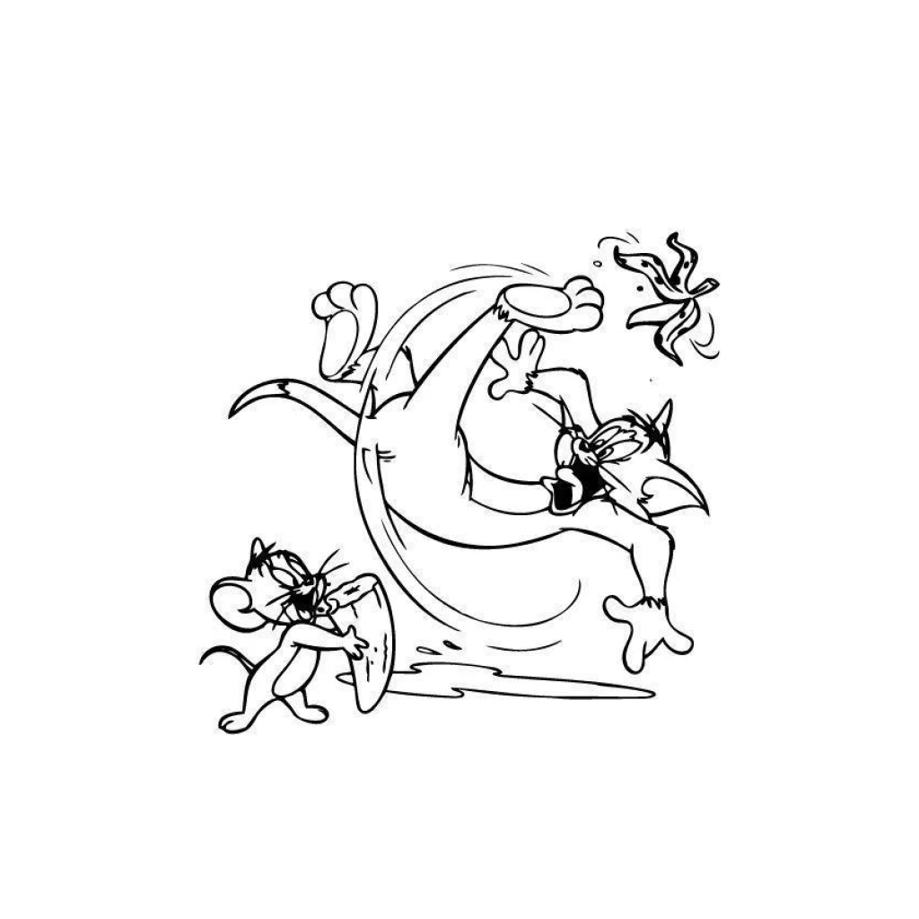 Desenho de Tom E Jerry para colorir e imprimir grátis