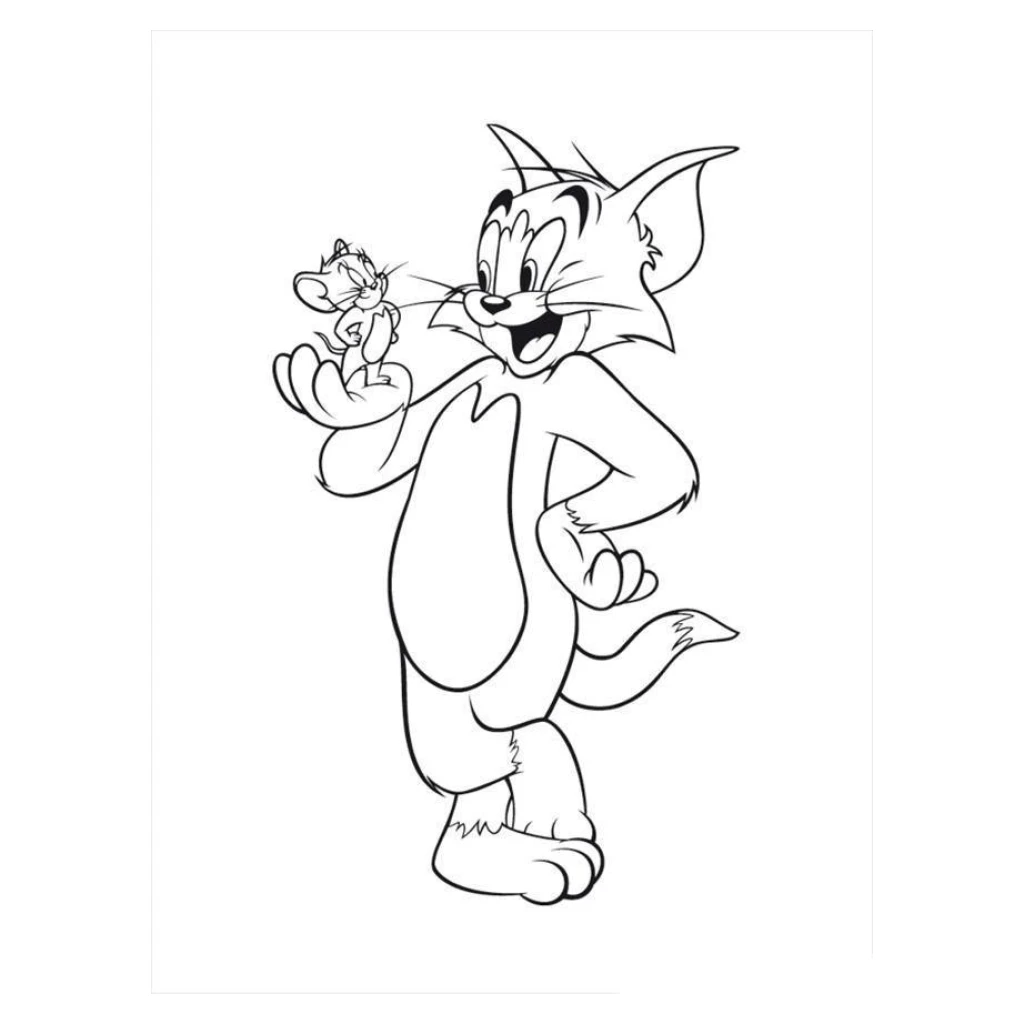 Desenho de Tom E Jerry para colorir e imprimir grátis