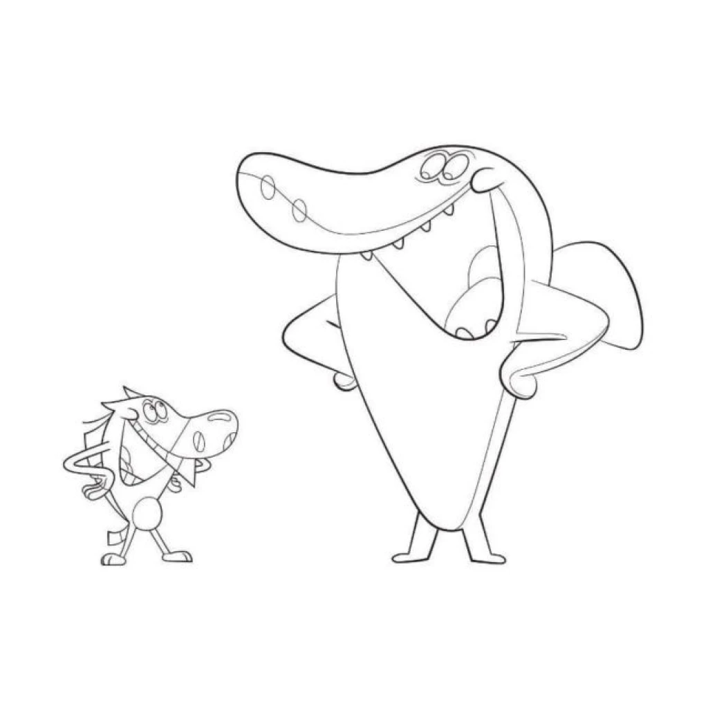 Desenho de Tubarão Sharko e Seu Amigo para colorir e imprimir grátis