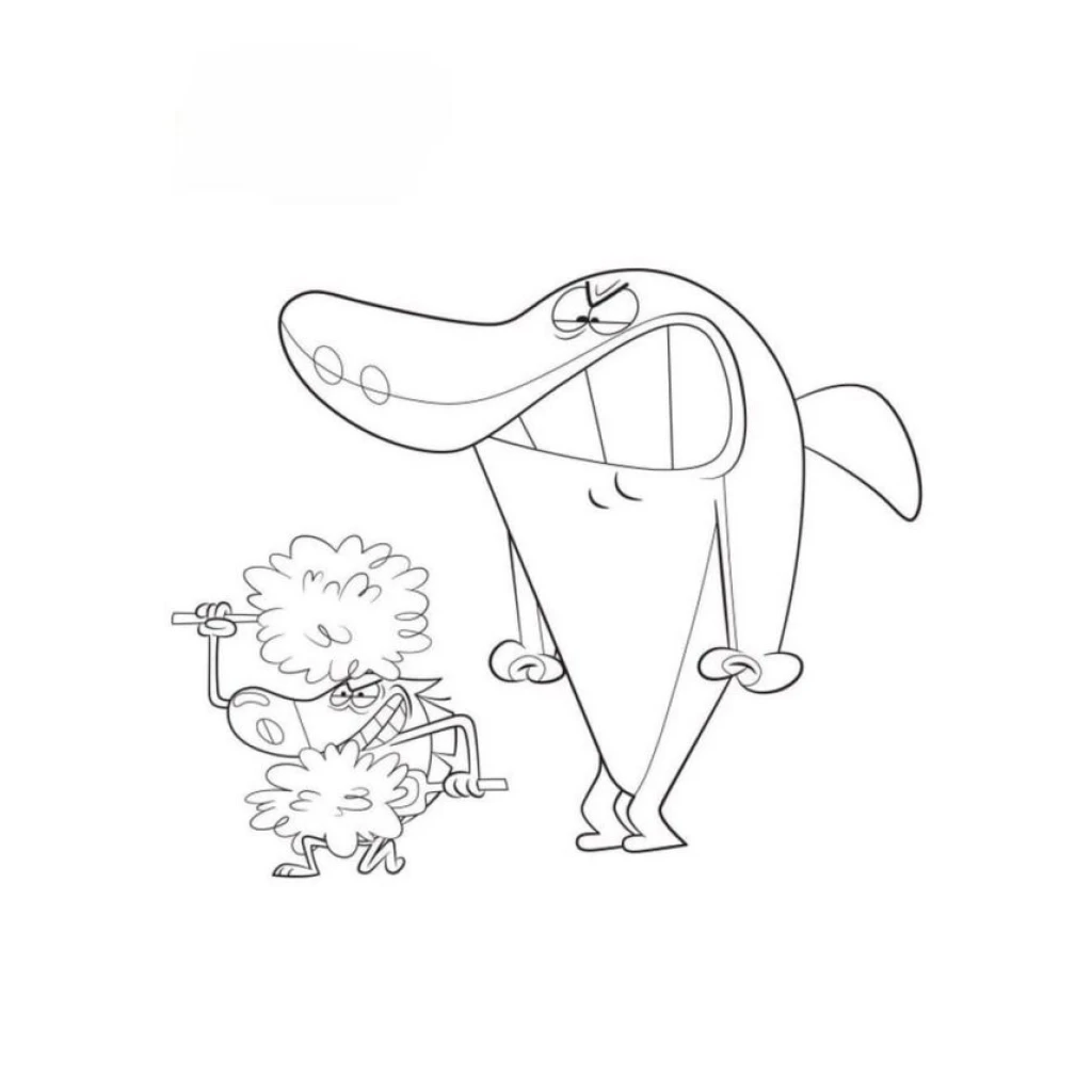 Desenho de Tubarão Zig E Sharko para colorir e imprimir grátis