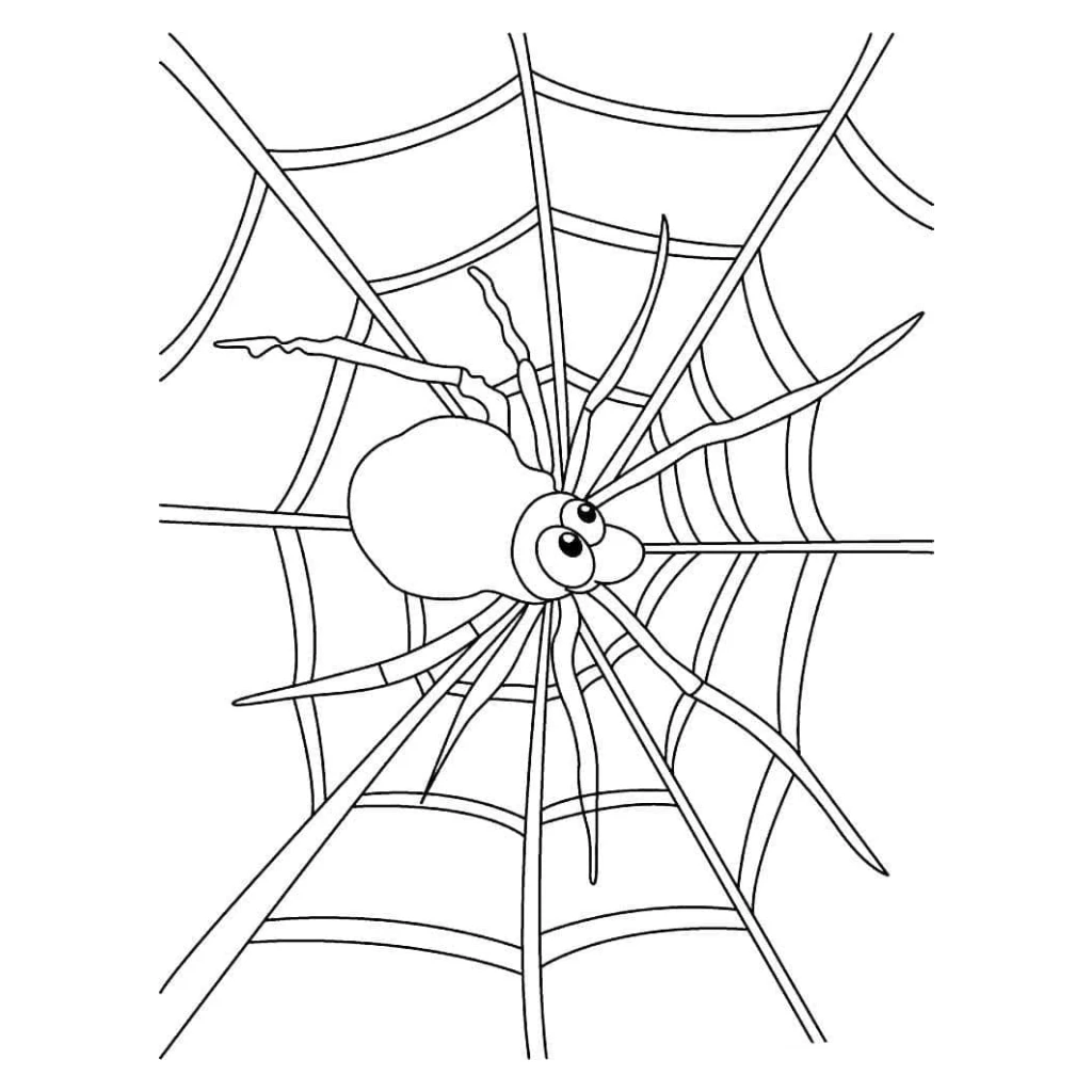 Desenho de Aranha Na Teia para colorir e imprimir grátis