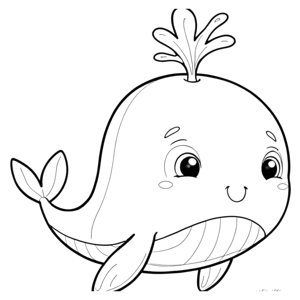 Desenho de Uma Baleia Feliz para colorir e imprimir grátis