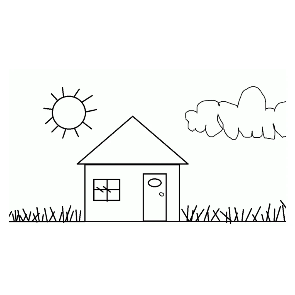 Desenho de Uma Casa Na Natureza para colorir e imprimir grátis