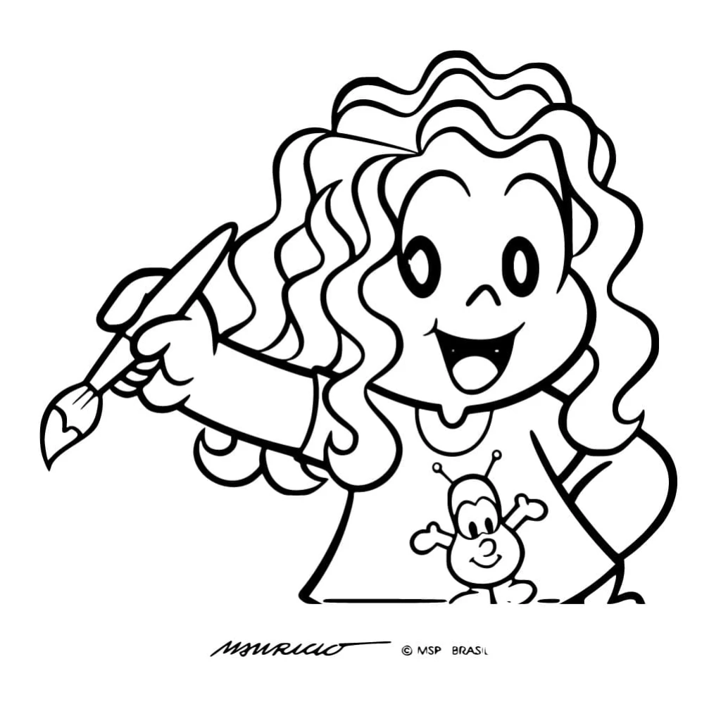 Girl Artist coloring page to print for free