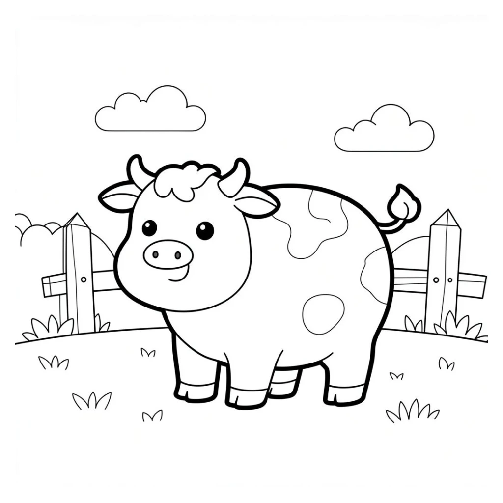 Dibujo de Vaca  Simple Y Divertido para colorear e imprimir gratis