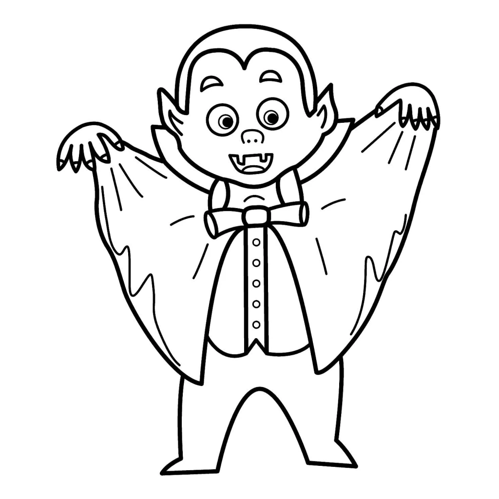 Desenho de Vampiro Divertido para colorir e imprimir grátis