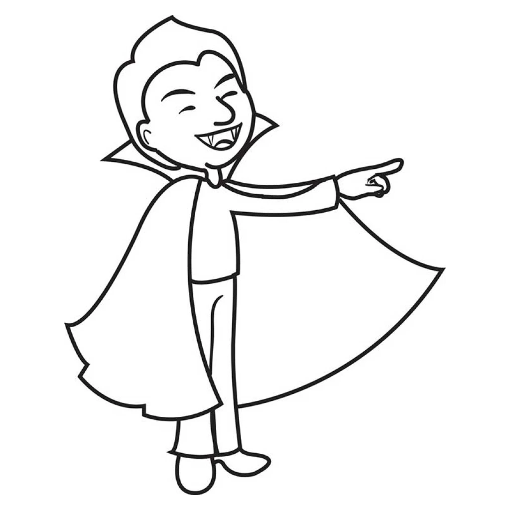 Fun Vampire coloring page to print for free