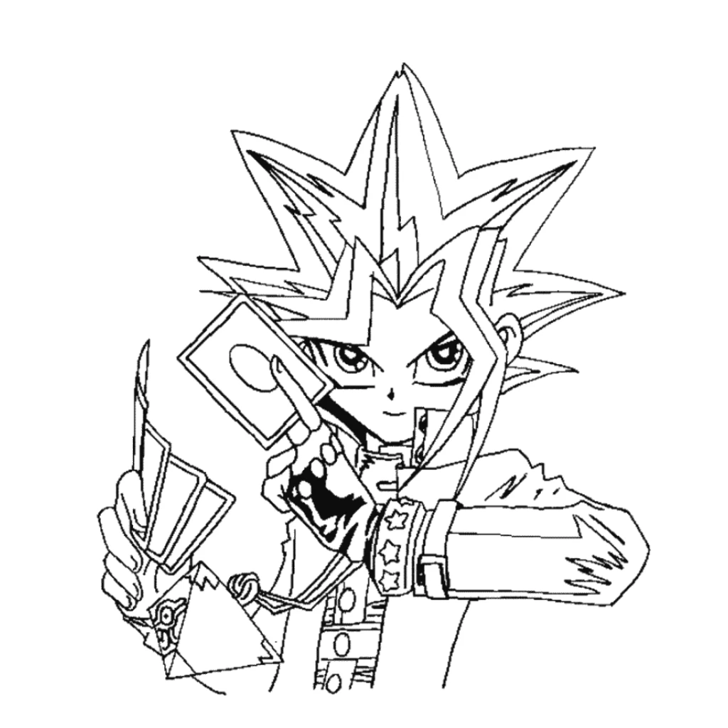 Desenho de Yugi De YuGiOh para colorir e imprimir grátis