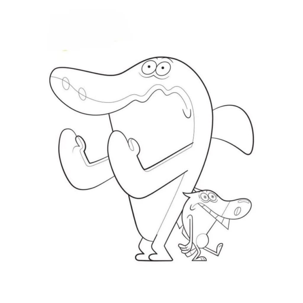 Desenho de Tubarão Zig E Seu Amigo Sharko para colorir e imprimir grátis