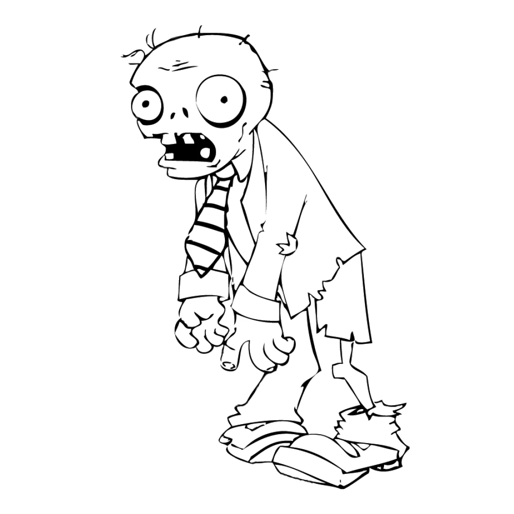 Zombie coloring page to print for free