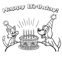 Aniversário Com Cão E Gato