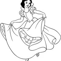 Branca De Neve dançando feliz