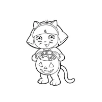 Dora Aventureira fantasiada Halloween