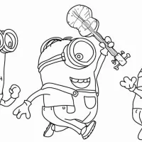 Minions com um violão na mão