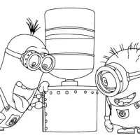 Minions tomando água no bebedouro