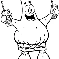 Patrick Star drinking juice