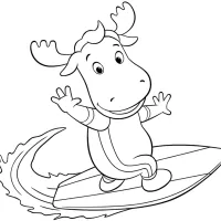 Personagem Tyrone Backyardigans surfando