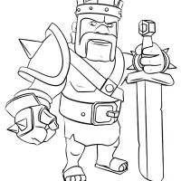 Rei do clash royale segurando espada