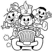 Turma Da Mônica andando de carro