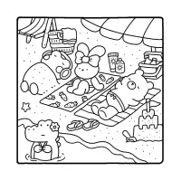Animais Na Praia desenho cozy friends