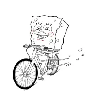 Bob Esponja Andando De Bicicleta