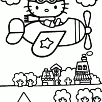 Hello Kitty Pilotando Um Avião
