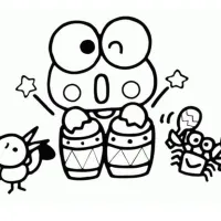 Keroppi Toca Bateria