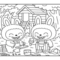 Coelhos Brincando Na Floresta