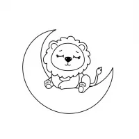 Leão Dormindo Na Lua