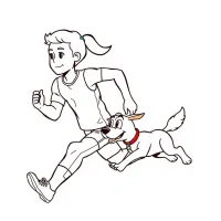 Menina Correndo Com Seu Cachorro