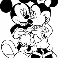 Mickey e Minnie apaixonados e felizes