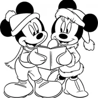 Mickey E Minnie lendo um livro