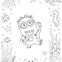 Minion Feliz No Fundo Do Mar