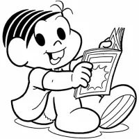 Mônica lendo um Livro