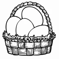 Cesta De Ovos De Páscoa