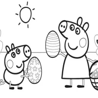 Peppa Pig e George em a Caça Aos Ovos De Páscoa