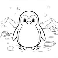 Pinguim super simples e facil de colorir para criancas