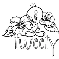 Tweety Com Flores
